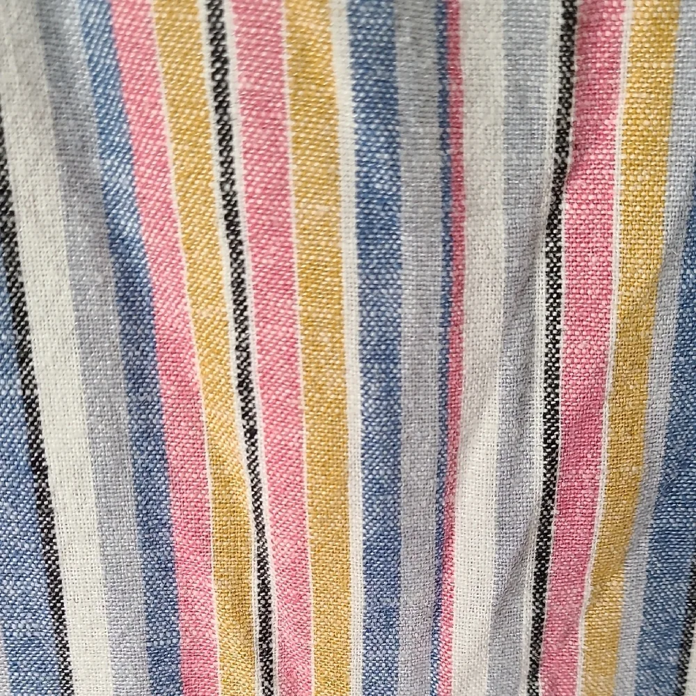 Seven7 Multicolor Striped Wide Leg Palazzo Cropped Linen Blend Pants Size 10 - Picture 10 of 13